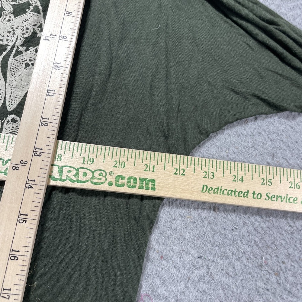 Gaze USA Shirt Womens One Size Green Skull Halloween Dolman 3/4 Sleeve Tee - Picture 6 of 10